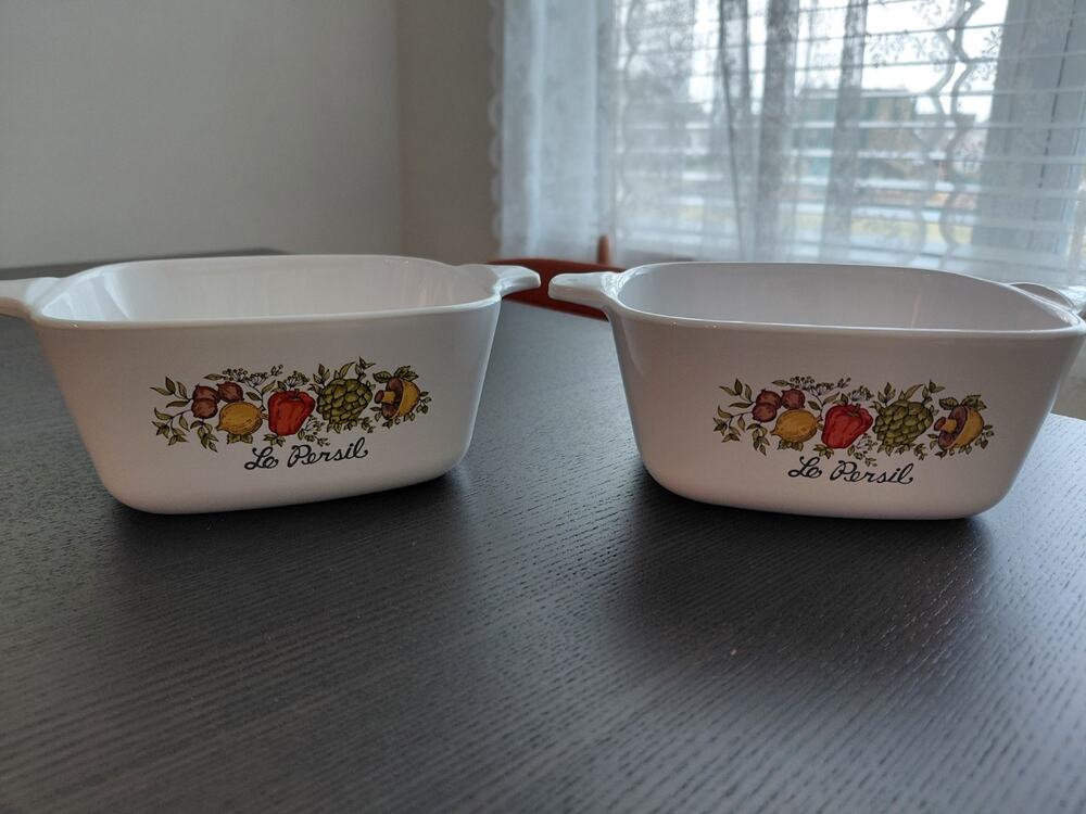 2 Vintage CorningWare Spice of Life Le Persil P-43-B Petite Casserole 700ml